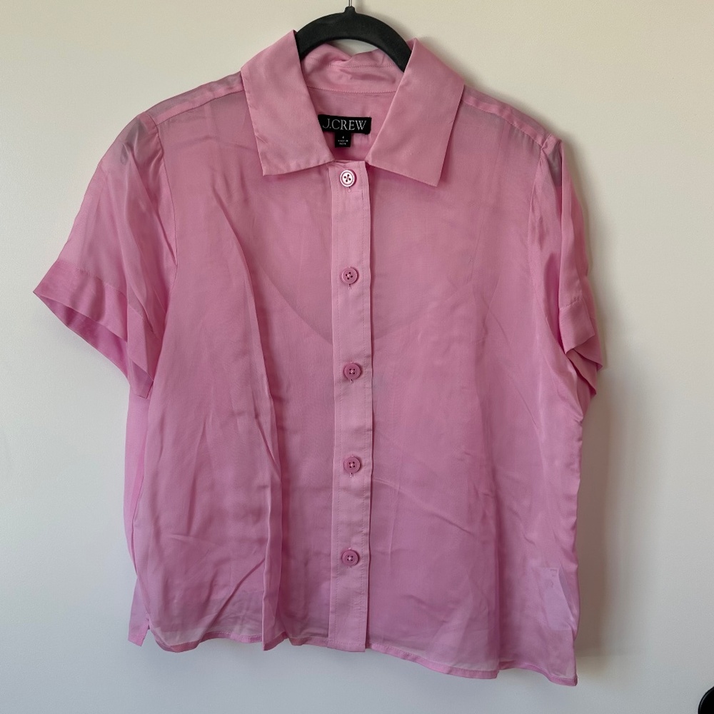 J.Crew Sheer Pink Blouse